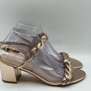 Stuart‎ Weitzman Gold Twistie
Block Sandal